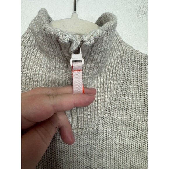 H&M Kids 5T Half Zip Cable Knit Sweater Gray Mock Neck Long Sleeve Cotton - Picture 3 of 9